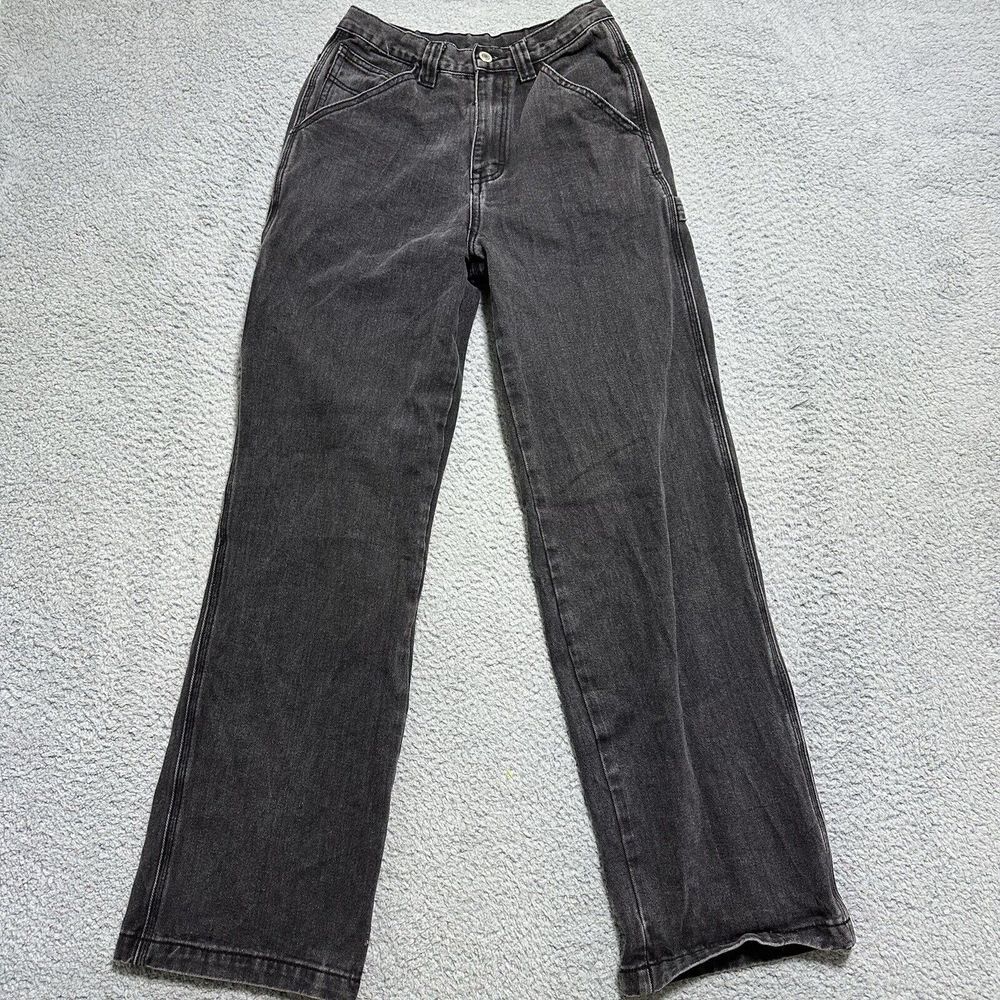 J. Galt Black Denim‎ Jeans Womens Size S Small Wide Leg Grunge Skater Y2K